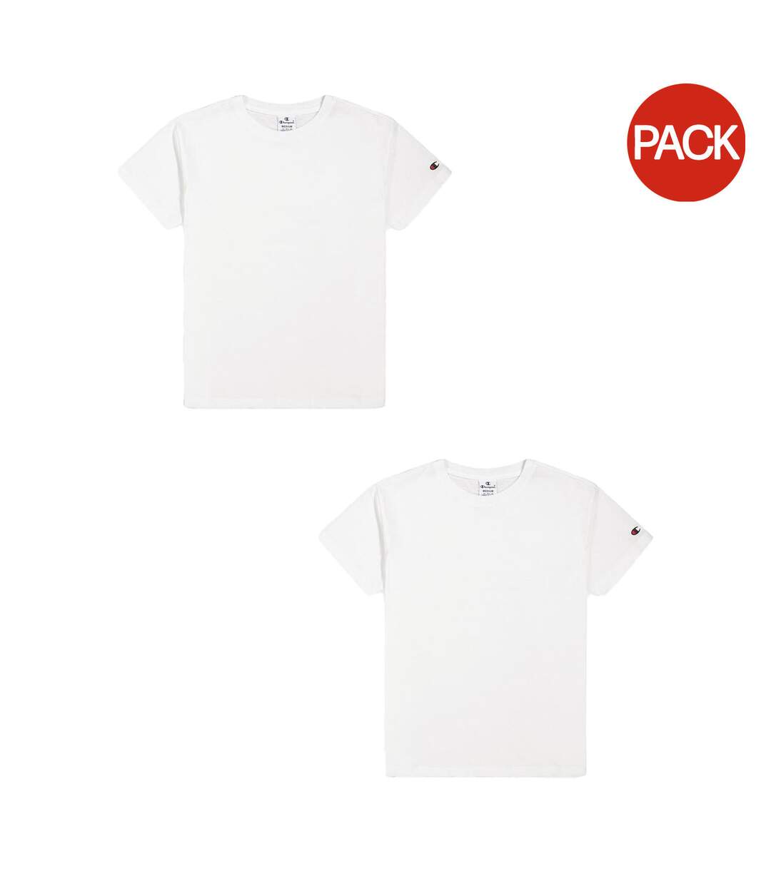 Lot De 2  T-shirts Motif/style Petit Logo Femme Blanc Champion-2