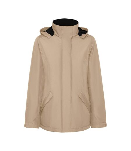 Womens/ladies america padded parka dark sand Roly