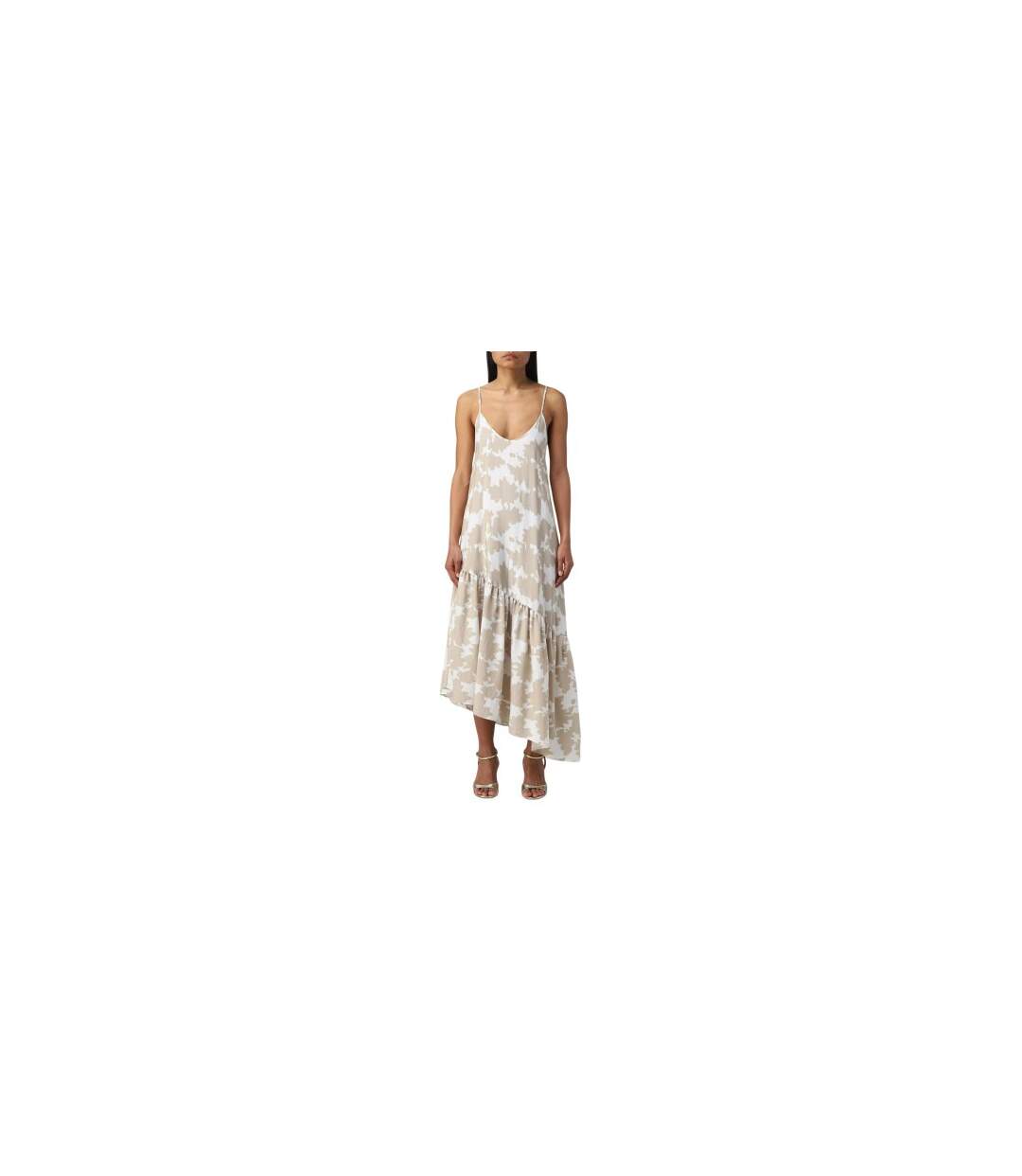 Womens/ladies Tie Dye Asymmetric Hem Maxi Dress Sand Armani Exchange-1