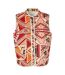 Womens/ladies Geometric Pattern Regular Waistcoat Red Lollys Laundry-2