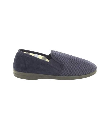 Sleepers Mens Harry Memory Foam Twin Gusset Slippers (Navy) - UTDF1247