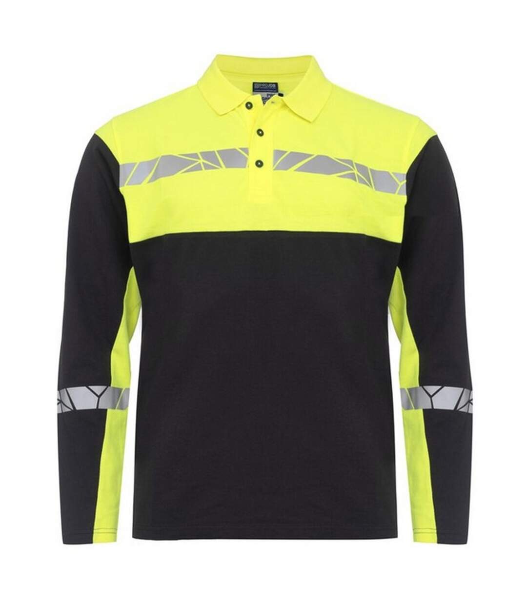 Polo Manches Longues Progression Homme Noir Jaune Projob-1