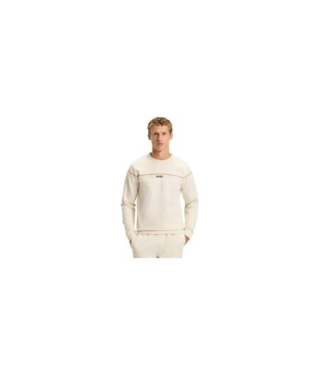 Mens Iconic Crew Neck Sweatshirt White Hugo Boss