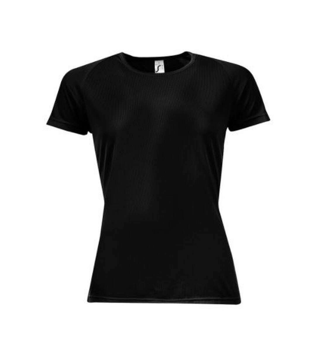 SOLS Womens/Ladies Sporty Short Sleeve T-Shirt (Black) - UTPC2152-1