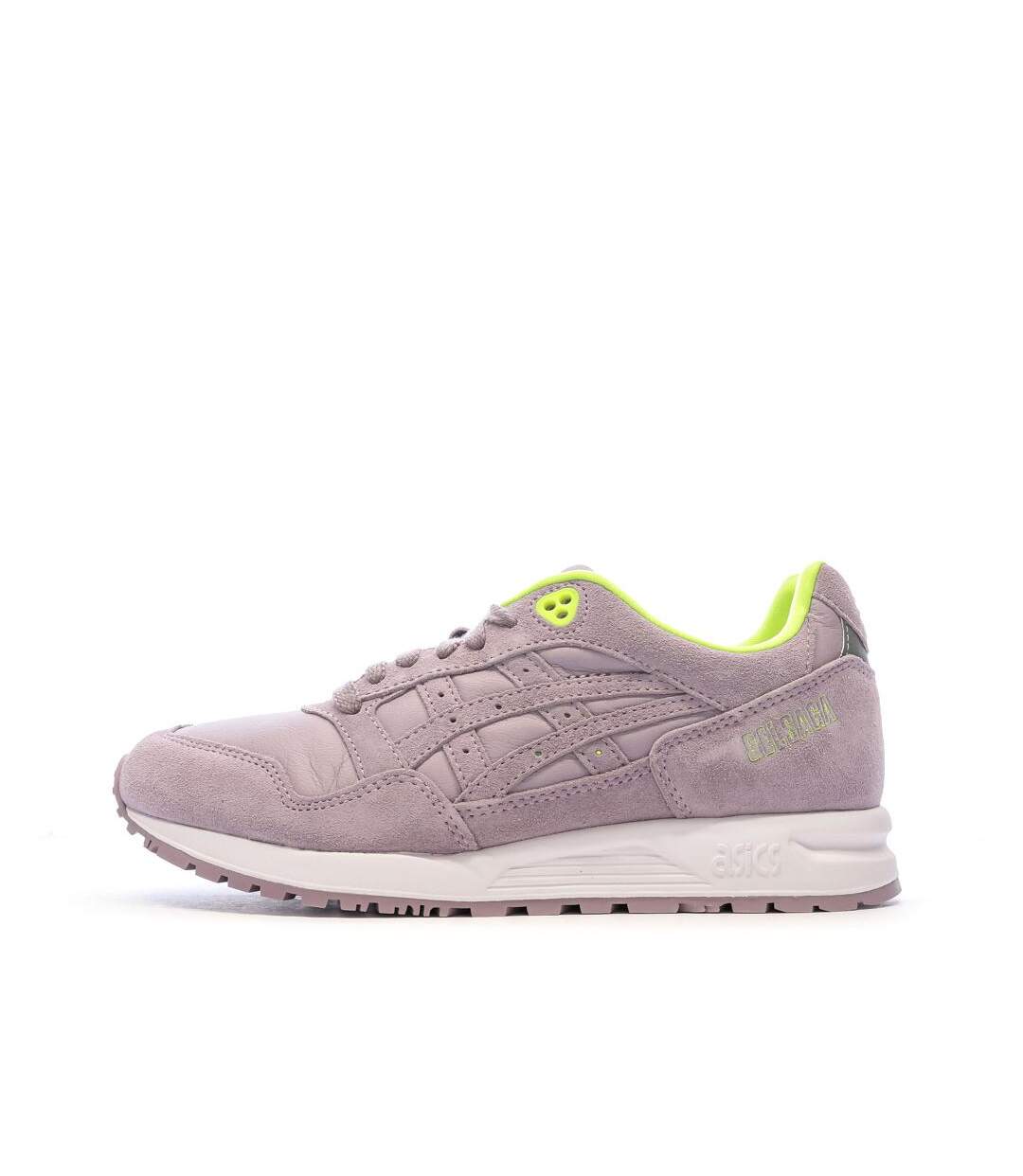 Baskets roses/jaunes femme asics gelsaga-1