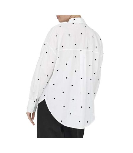 Chemise blanche brodés cœur noir femme blanc jdy nelly