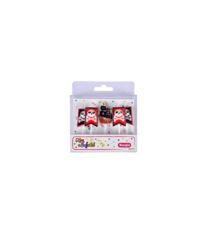 Lot de 5 Bougies d'Anniversaire Pirates Rouge & Noir