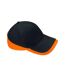 Teamwear Competition Cap Black Orange Beechfield-1