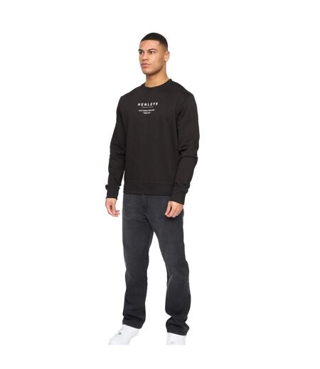 Mens henstack crew neck sweatshirt black Henleys