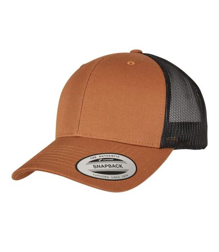 Casquette Trucker Motif/style Rétro Caramel Noir Flexfit