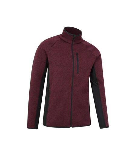 Mens Treston Full Zip Fleece Jacket Burgundy Mountain Warehouse