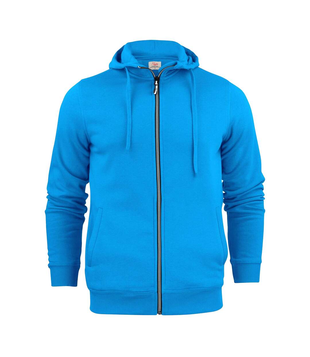Mens Plain Full Zip Hoodie Ocean Blue Printer-1