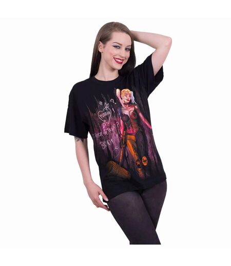 T-shirt trick or treat adulte noir Harley Quinn