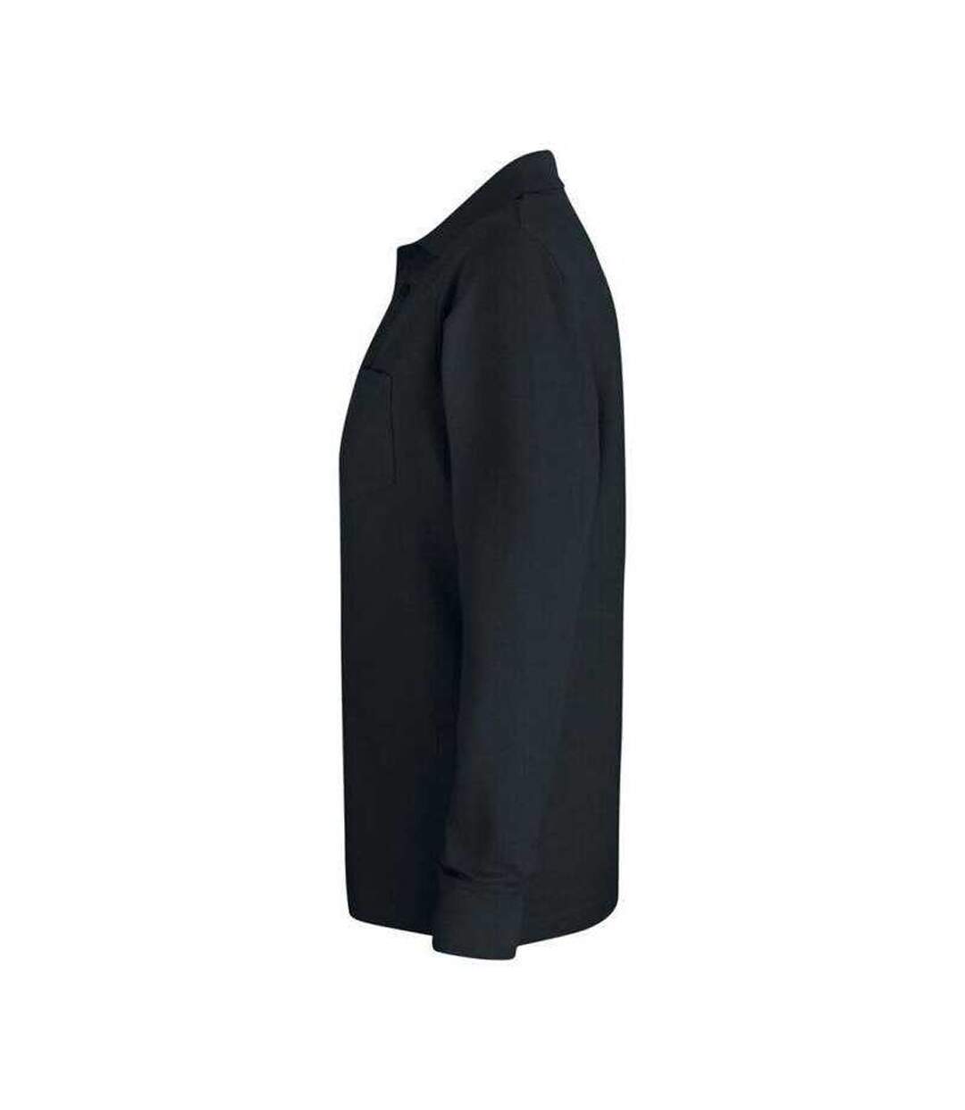 Polo Manches Longues Basic Adulte Noir Clique-4