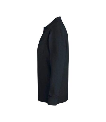 Polo Manches Longues Basic Adulte Noir Clique