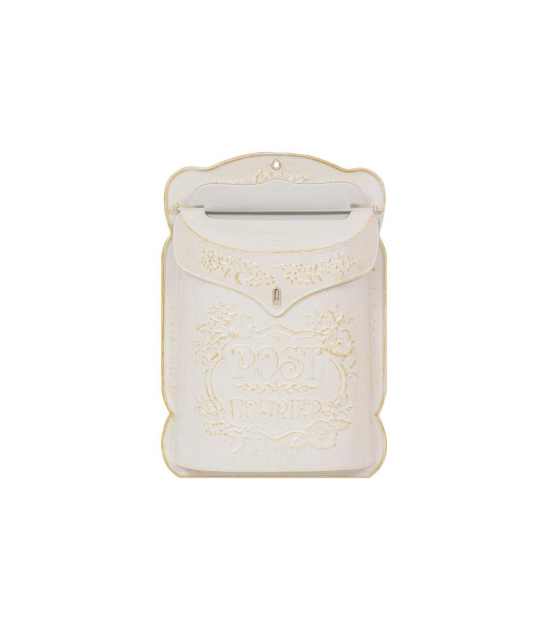 Boîte aux Lettres Déco en Métal Tino 40cm Blanc-2