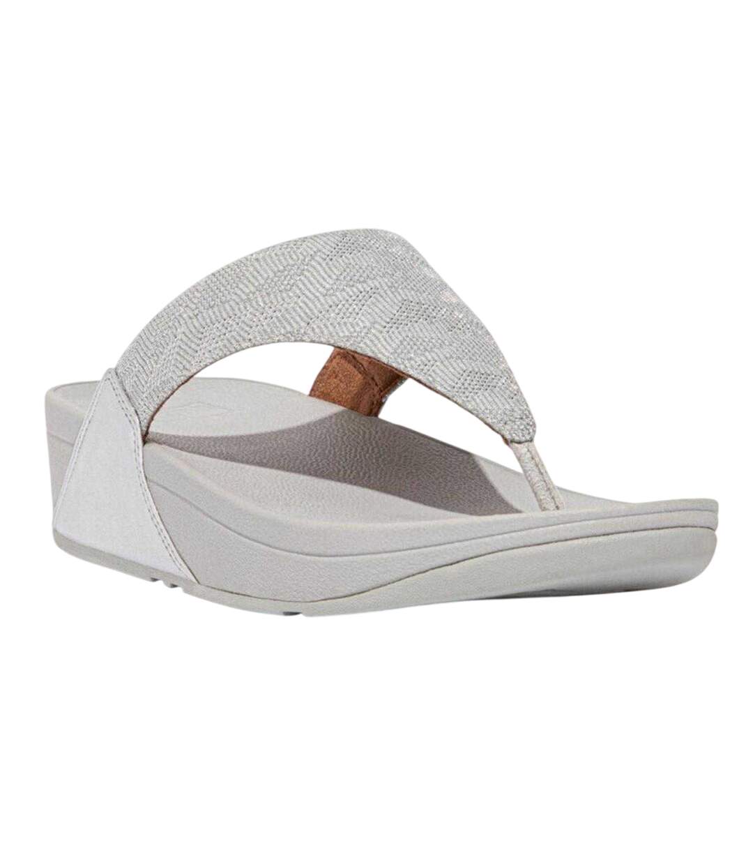 Womens/ladies Glitz Toe Post Sandals Silver FitFlop-1