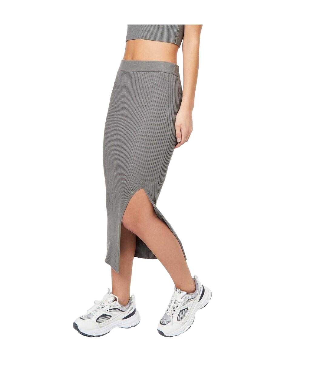 Jupe Mi-longue Motif/style Côtelé Femme Gris De Vert Pâle Jack Wills-2