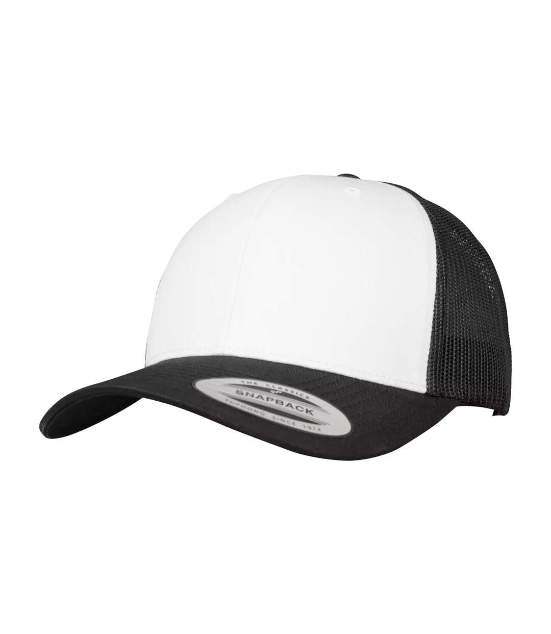 Casquette Trucker Retro Noir Blanc Flexfit-1