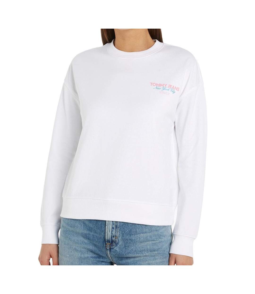 Sweat Blanc Femme Tommy Hilfiger Essential - L-1