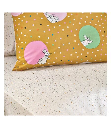 Peter Rabbit Polka Dot Fitted Bed Sheet (Ochre) - UTRV2898