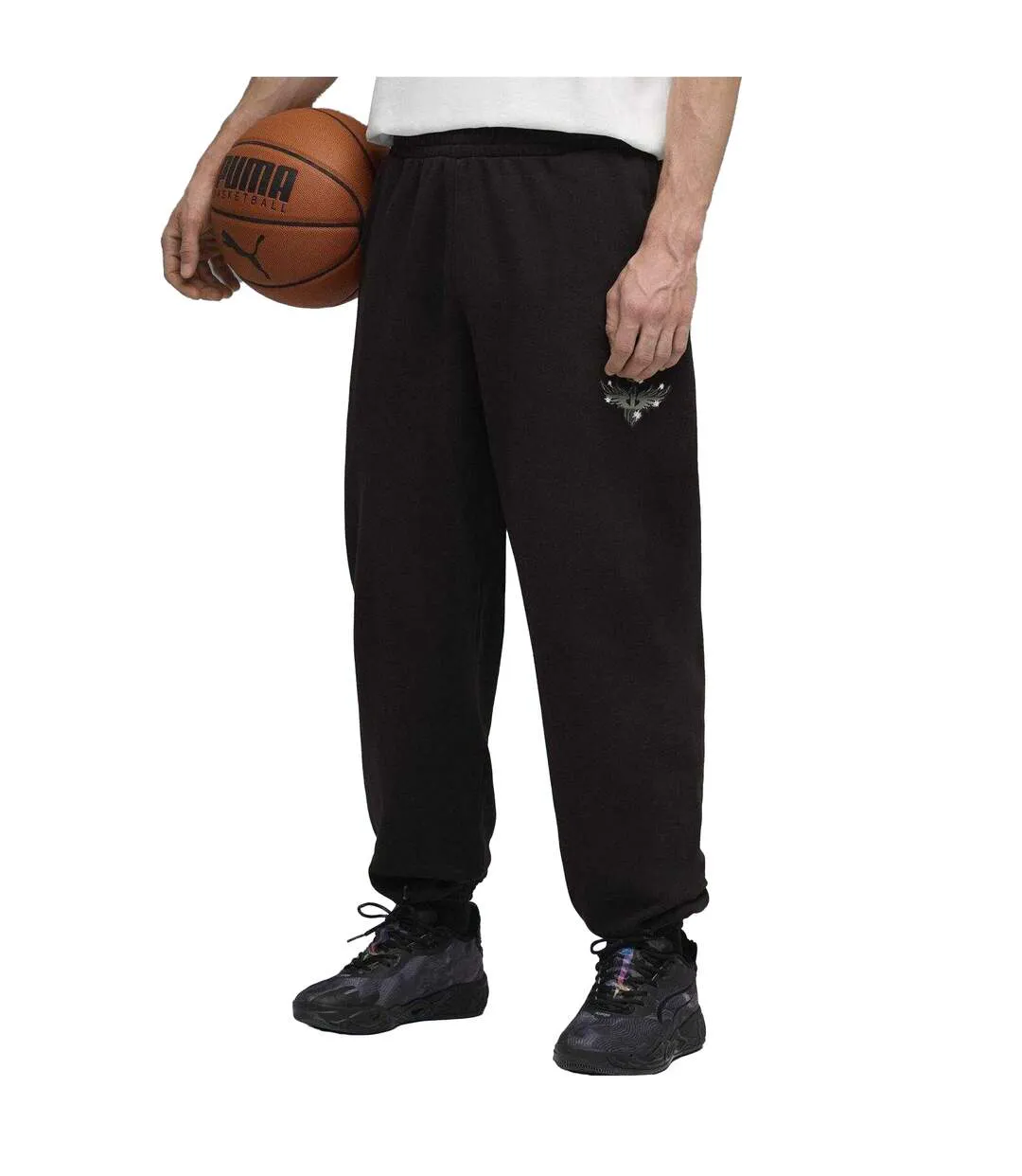 Mens Performance Joggers Black Silver Puma-1