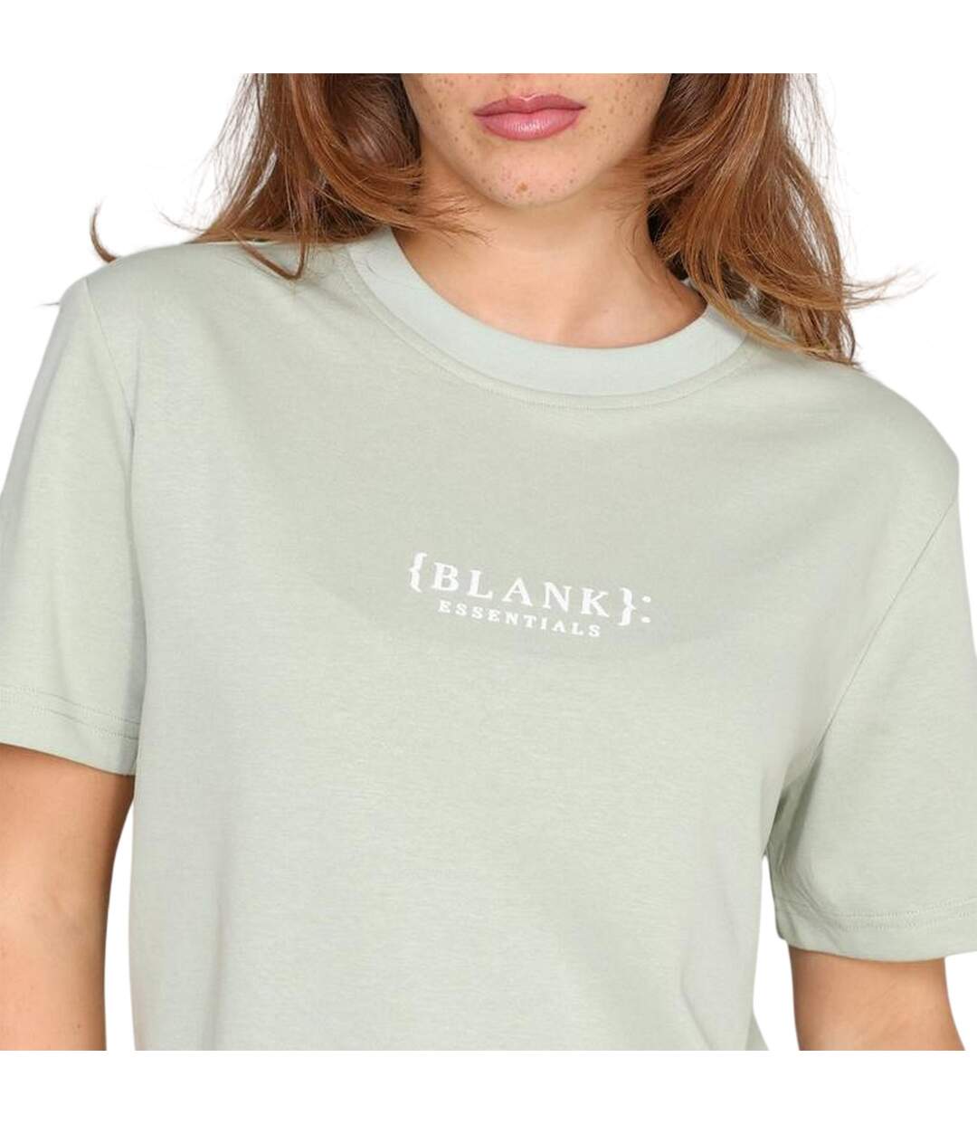 Womens/ladies Essentials Logo Boyfriend T-shirt Sage Green Blank Essentials-4