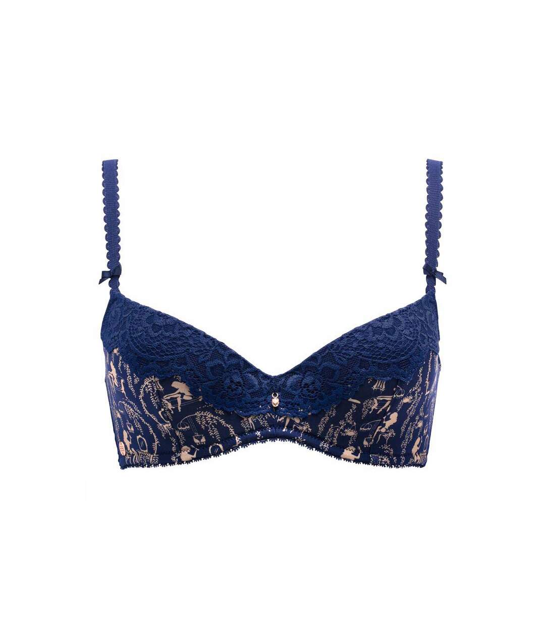 Soutien-gorge ampliforme bleu marine Haute Couture-1