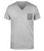 T-shirt bio col V - Homme - 8016 - gris clair