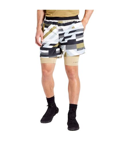 Dare 2B Mens Henry Holland Psych Up Hero Stripes Training Shorts (Slate Green) - UTRG8241
