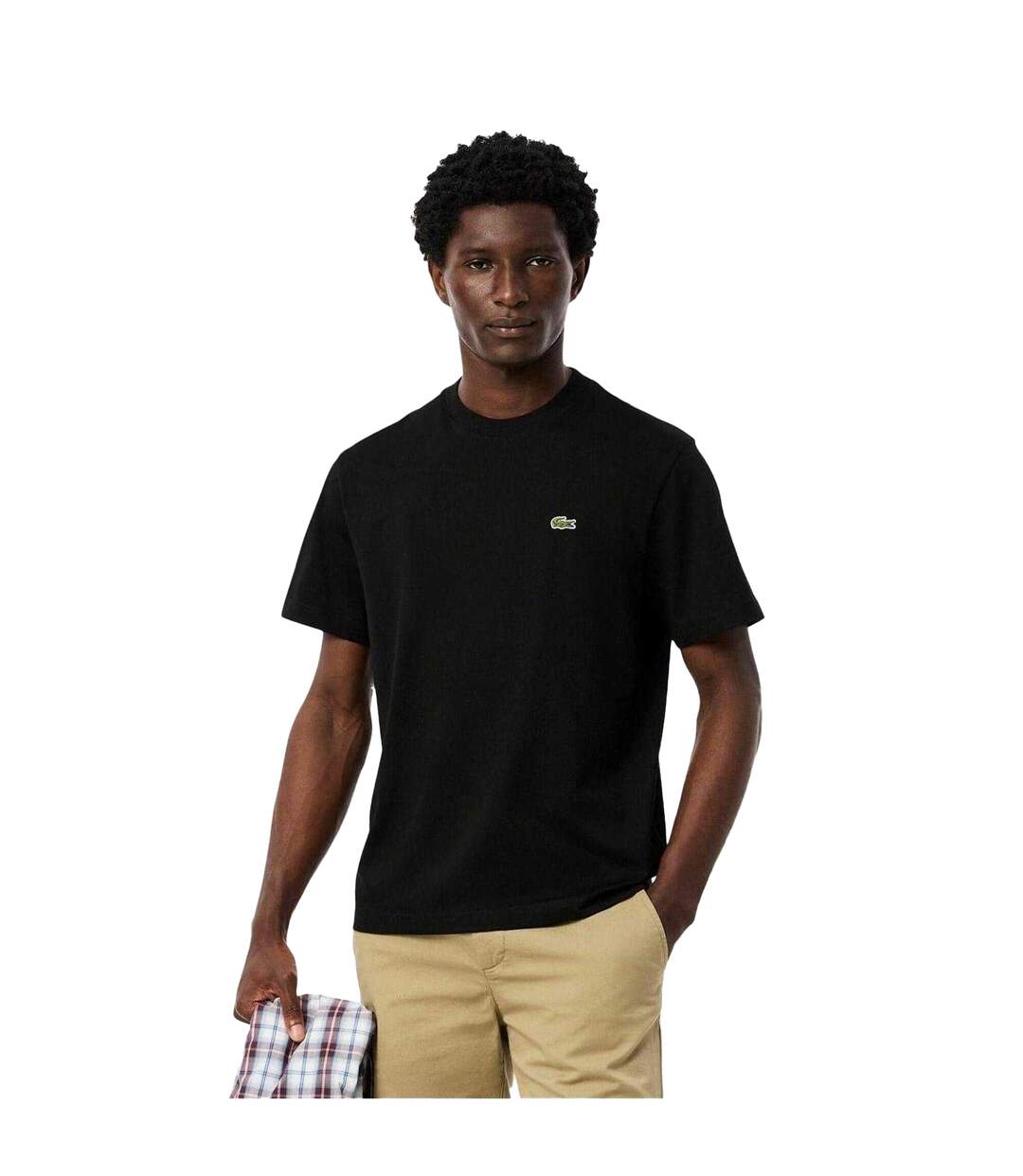 Mens Embroidered Logo T-shirt Black Lacoste-4