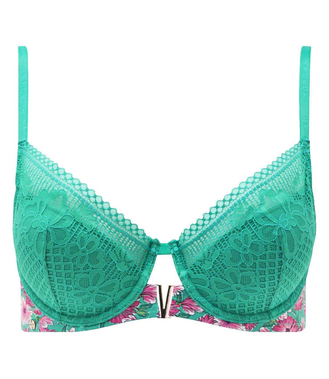 Soutien-gorge coques moulées vert Mathilde-1