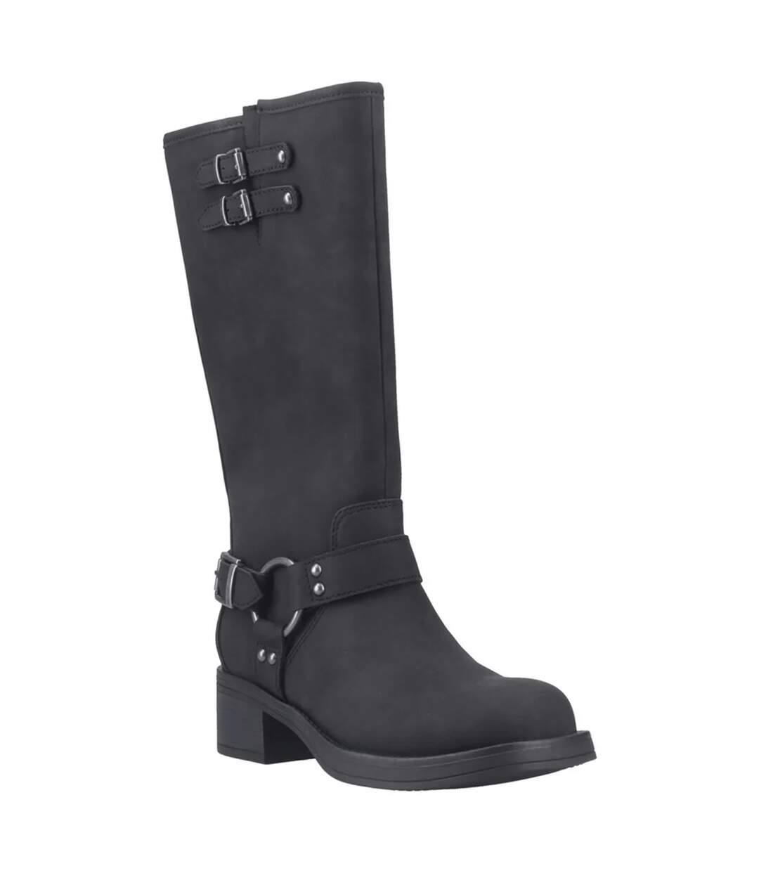 Womens/ladies Nash Tall Biker Boots Black Rocket Dog-1