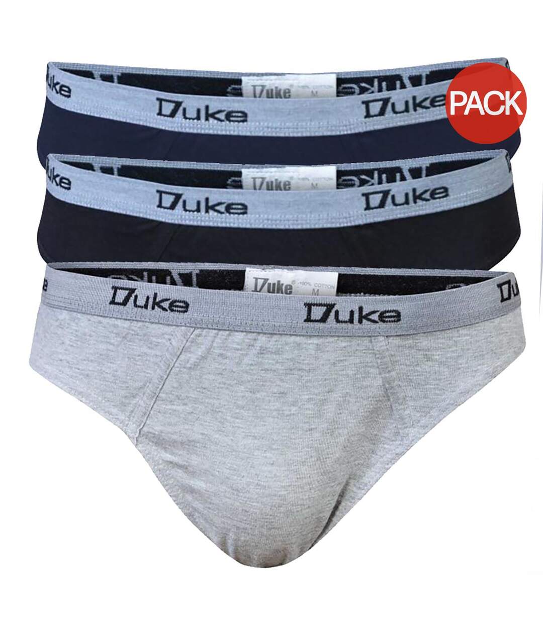 Duke London Mens Kingsize Cotton Jersey Briefs (Pack Of 3) (Black)