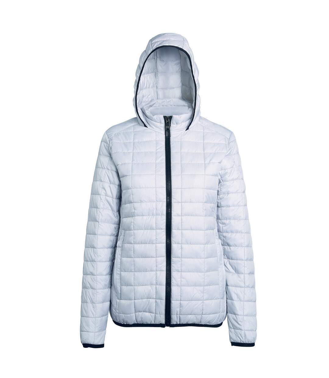 2786 Mens Honeycomb Padded Hooded Jacket (White)