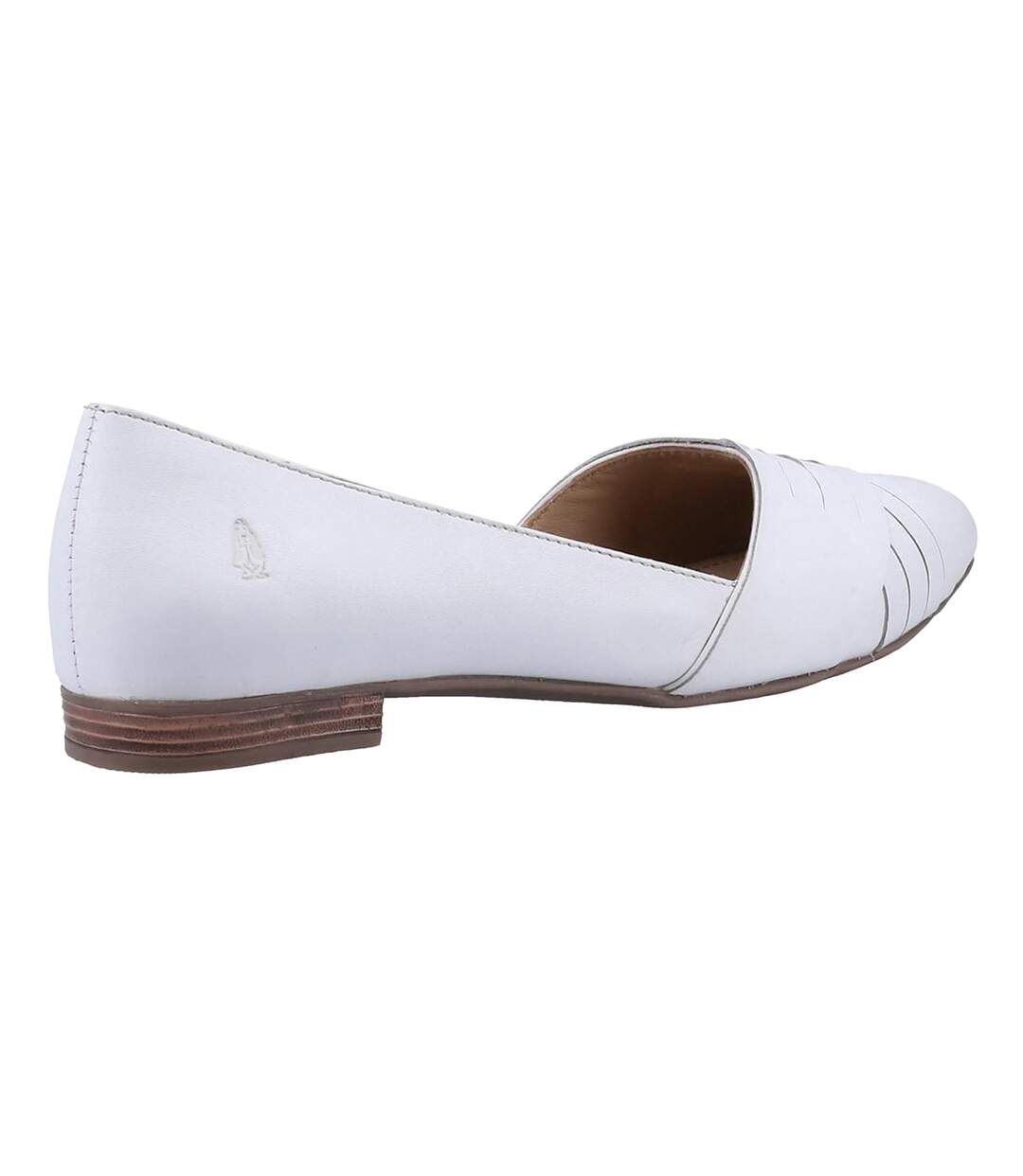 Womens/ladies marley ballerina leather slip on shoes white Hush Puppies-2