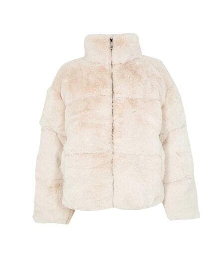 Womens/ladies Faux Fur Puffer Jacket Cream Jack Wills
