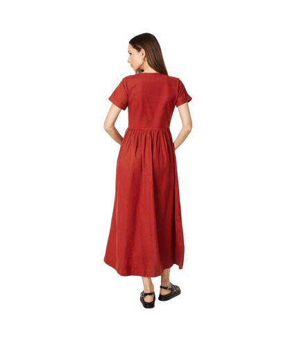 Robe chemisier mi-longue femme rouille Dorothy Perkins