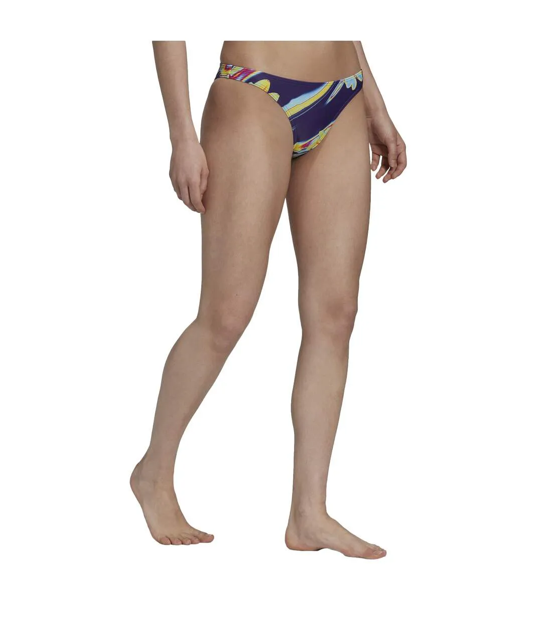 Bas De Maillot De Bain Motif/style Floral Abstrait Positivisea Femme Violet Foncé Bleu Vif Adidas-4