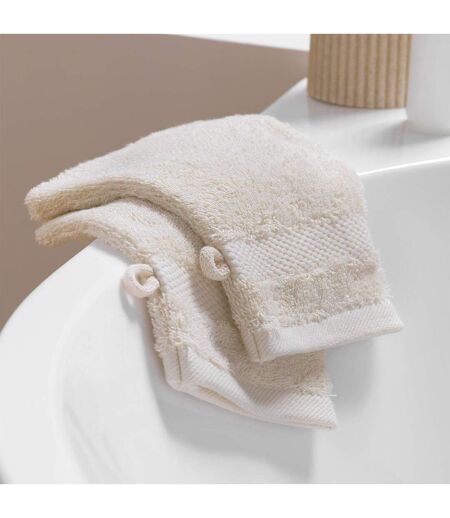 Lot de 2 Gants de Toilette Elegance 15x21cm Sable