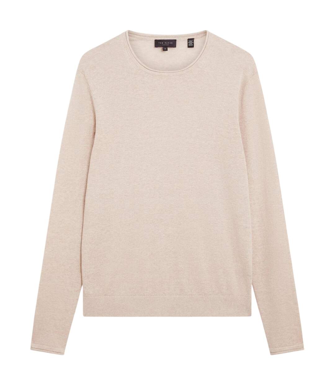 Mens Linen Blend Crew Neck Jumper Taupe Ted Baker-2