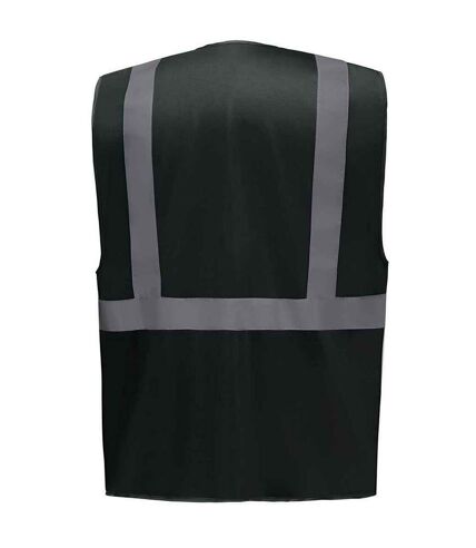 Unisex adult executive hi-vis waistcoat black Yoko