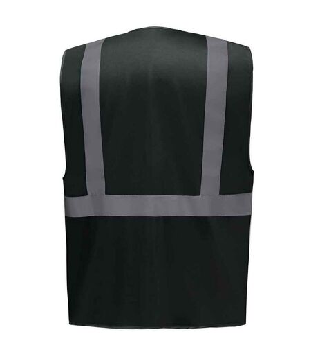 Unisex adult executive hi-vis waistcoat black Yoko