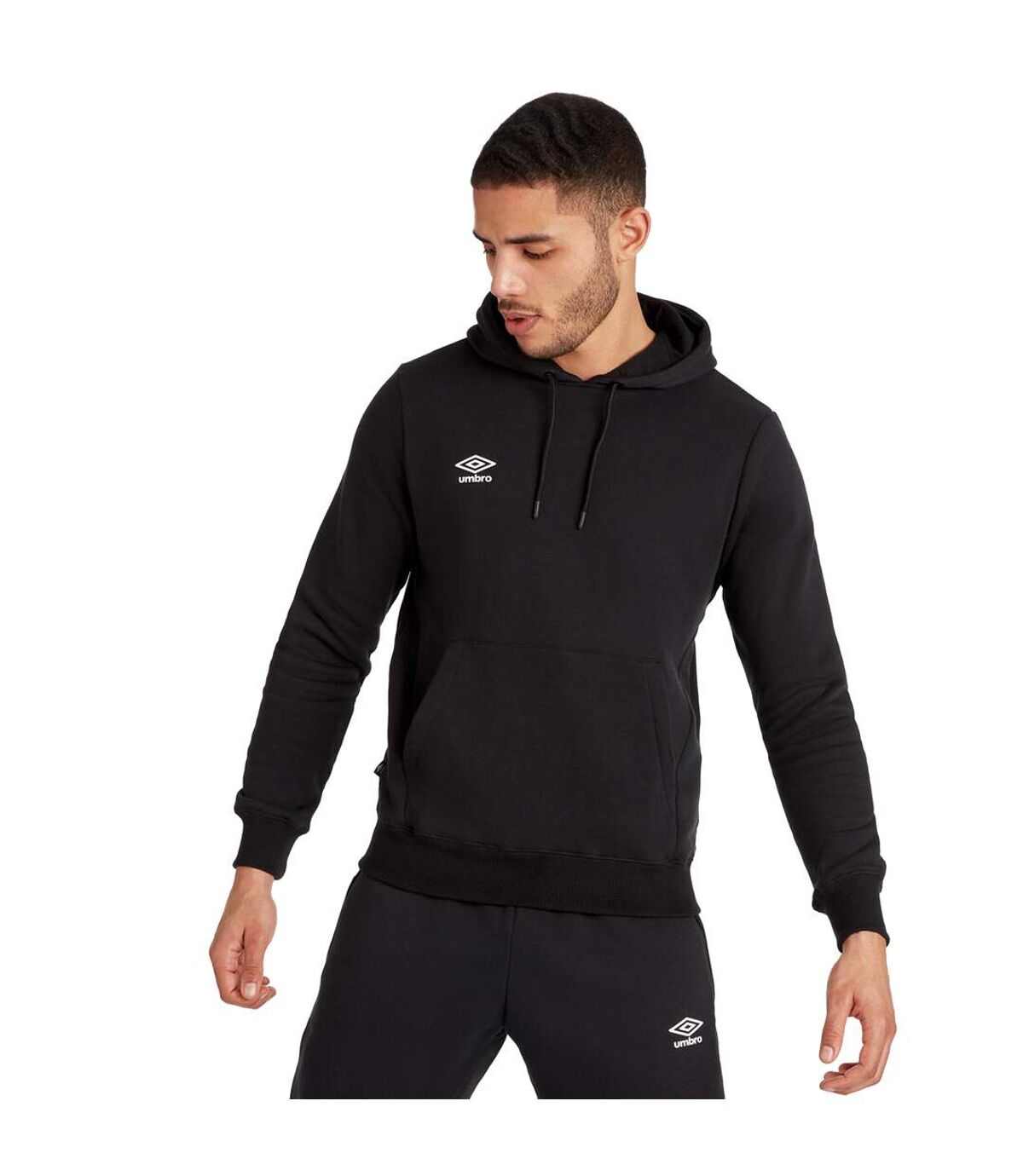 Umbro Mens Club Leisure Hoodie (Black/White)