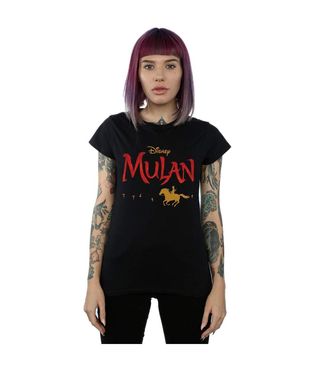 Disney T-shirt en coton avec logo Mulan Movie Womens/Ladies (Noir) - UTBI30720-2