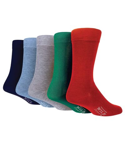 5 Pack Mens Plain Coloured Bamboo Dress Socks