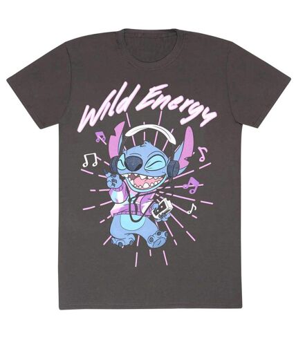Lilo & Stitch Unisex Adult Wild Energy T-Shirt (Charcoal) - UTHE1682