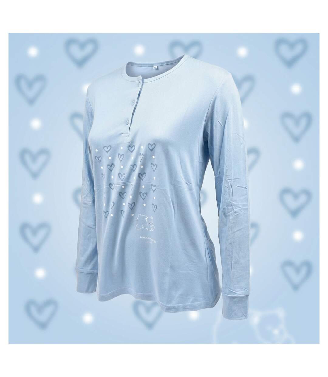 OZABI Ensemble Pyjama Long Femme Haut Manches Longues-3