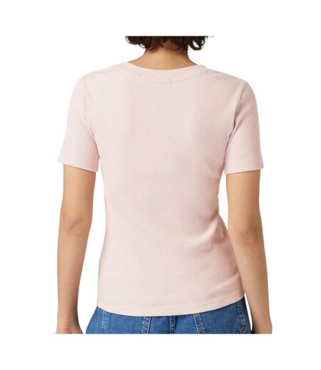 T-shirt Rose Clair Femme Calvin Klein Jeans Label Rib - L