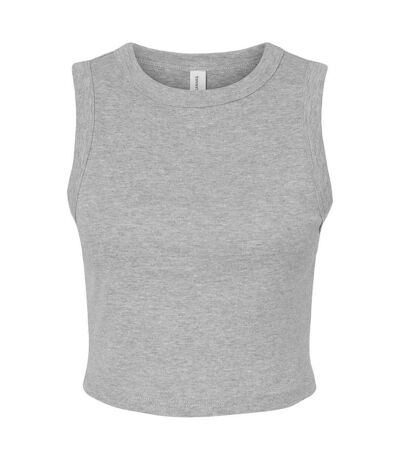 Womens/ladies Muscle Micro-rib Cropped Vest Top Athletic Heather Grey Bella + Canvas